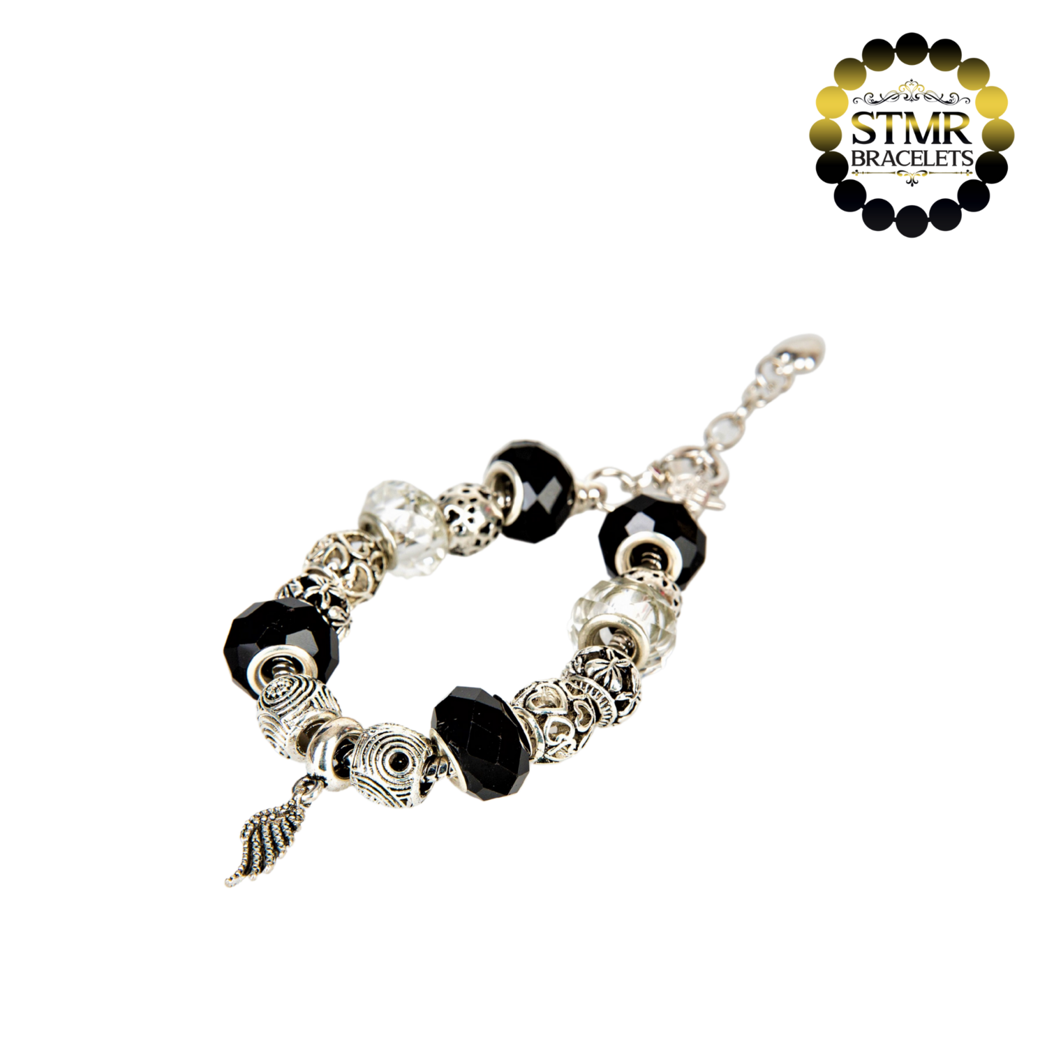 Magic Wing Bracelet I / Silver / Black / Adjustable (17-20cm)
