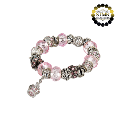 Magic Crown Bracelet II / Silver / Pink / Elastic cord