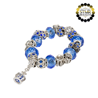 Magic Crown Bracelet I / Silver / Blue / Elastic cord