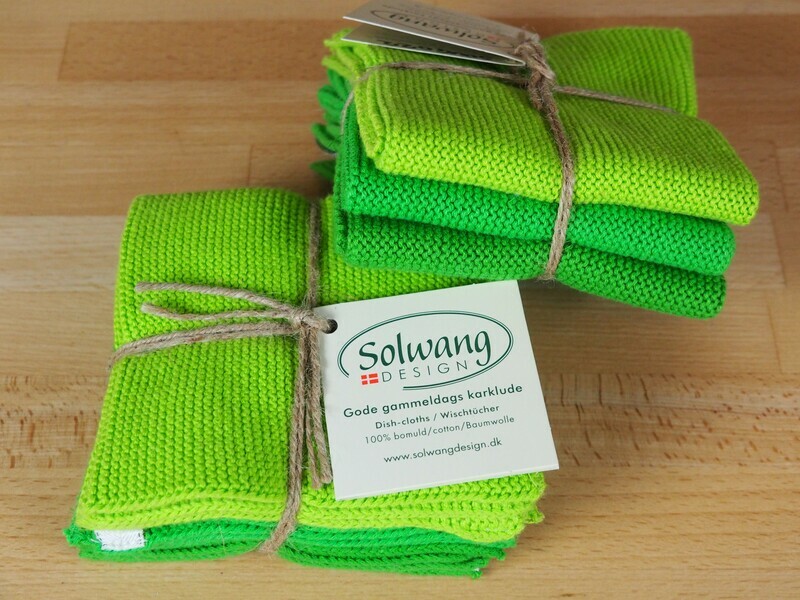 Asciugamani Ospite  in Cotone Bright/Green/Combi 25x25cm - Set 3pz
