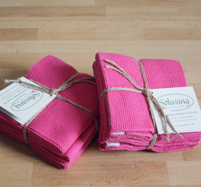 Asciugamani Ospite  in Cotone Organico Pink 25x25cm - Set 3pz