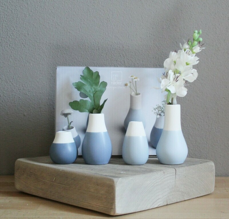 Mini vasi SHADES OF BLUE in ceramica - Set 4pz