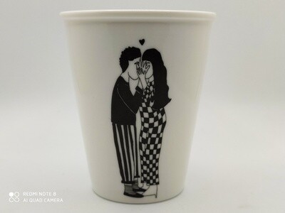 Tazza in porcellana bianca - Secret Kissers