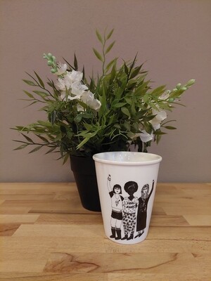 Tazza in porcellana bianca - Female Power