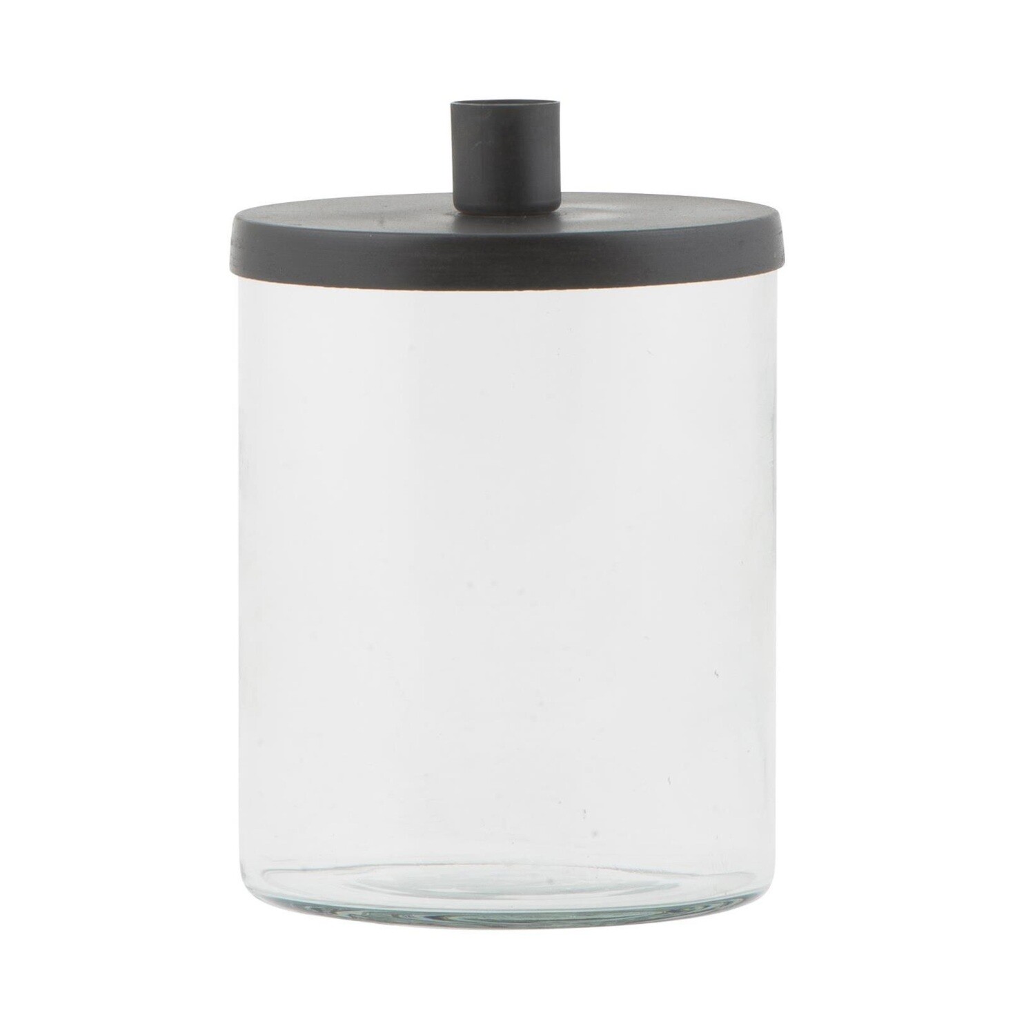 Candle holder f/dinner candle metal lid