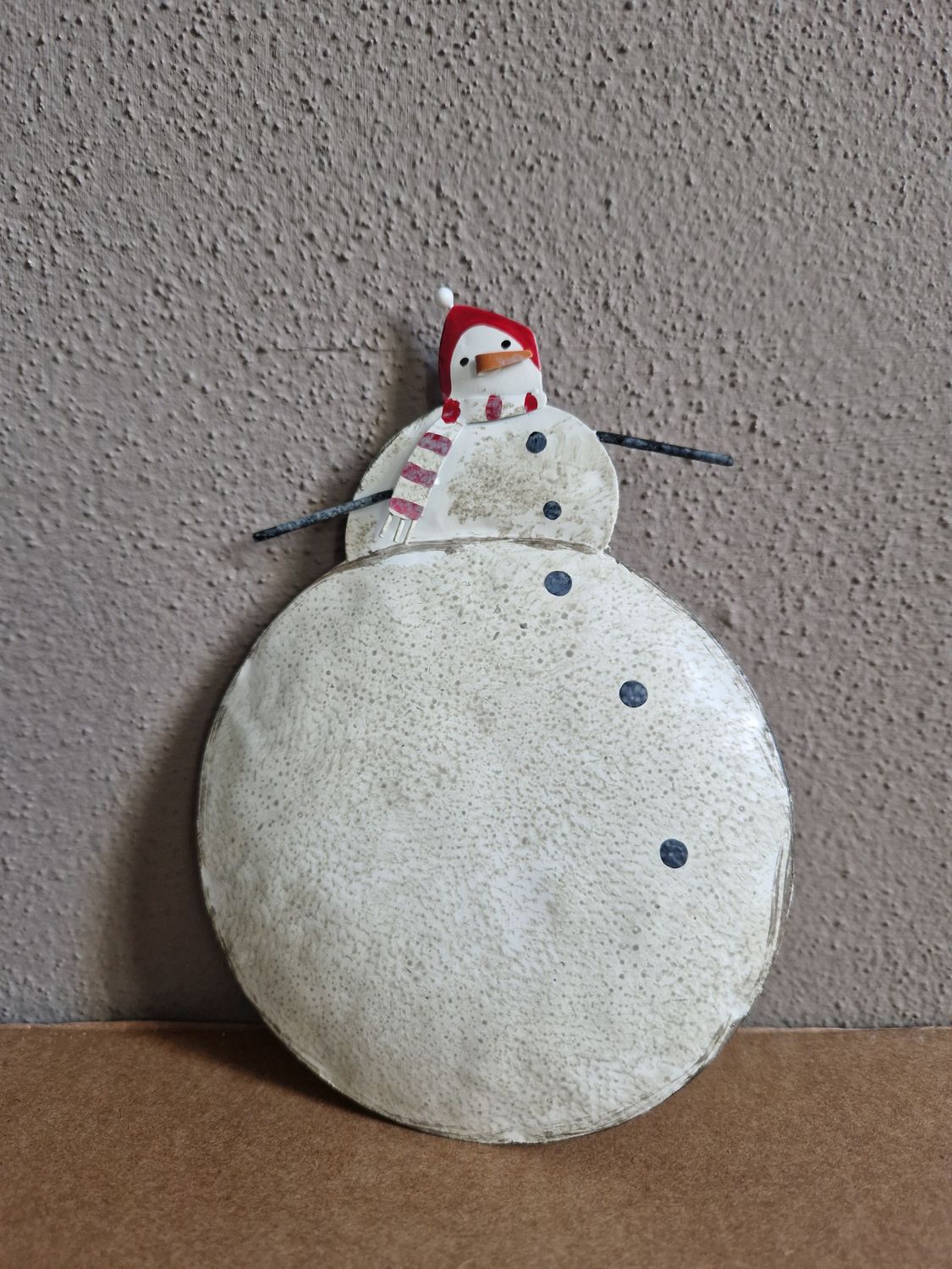 Decorazione Pupazzo neve in metallo 15 cm