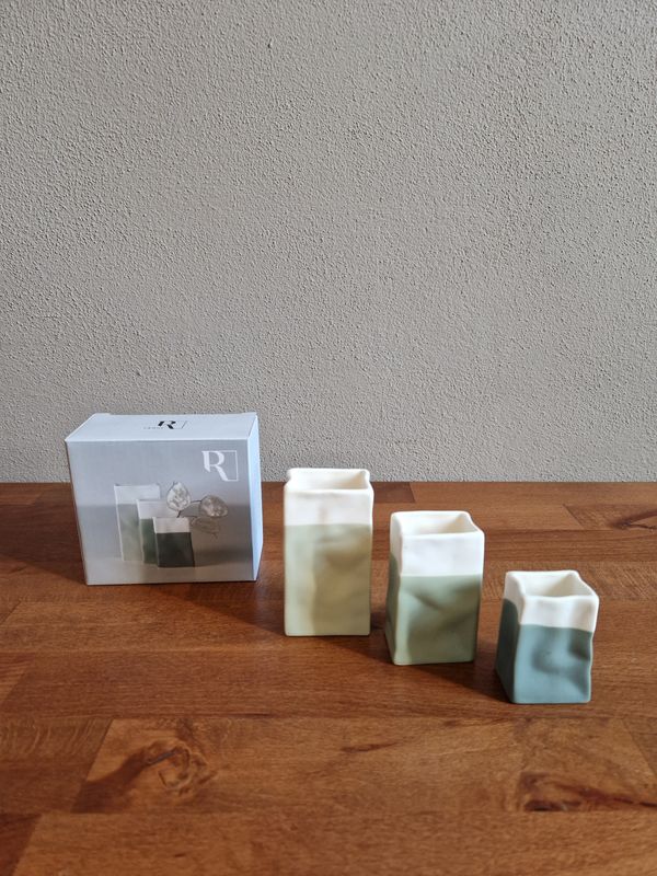 Vasi mini porcelain bag Green