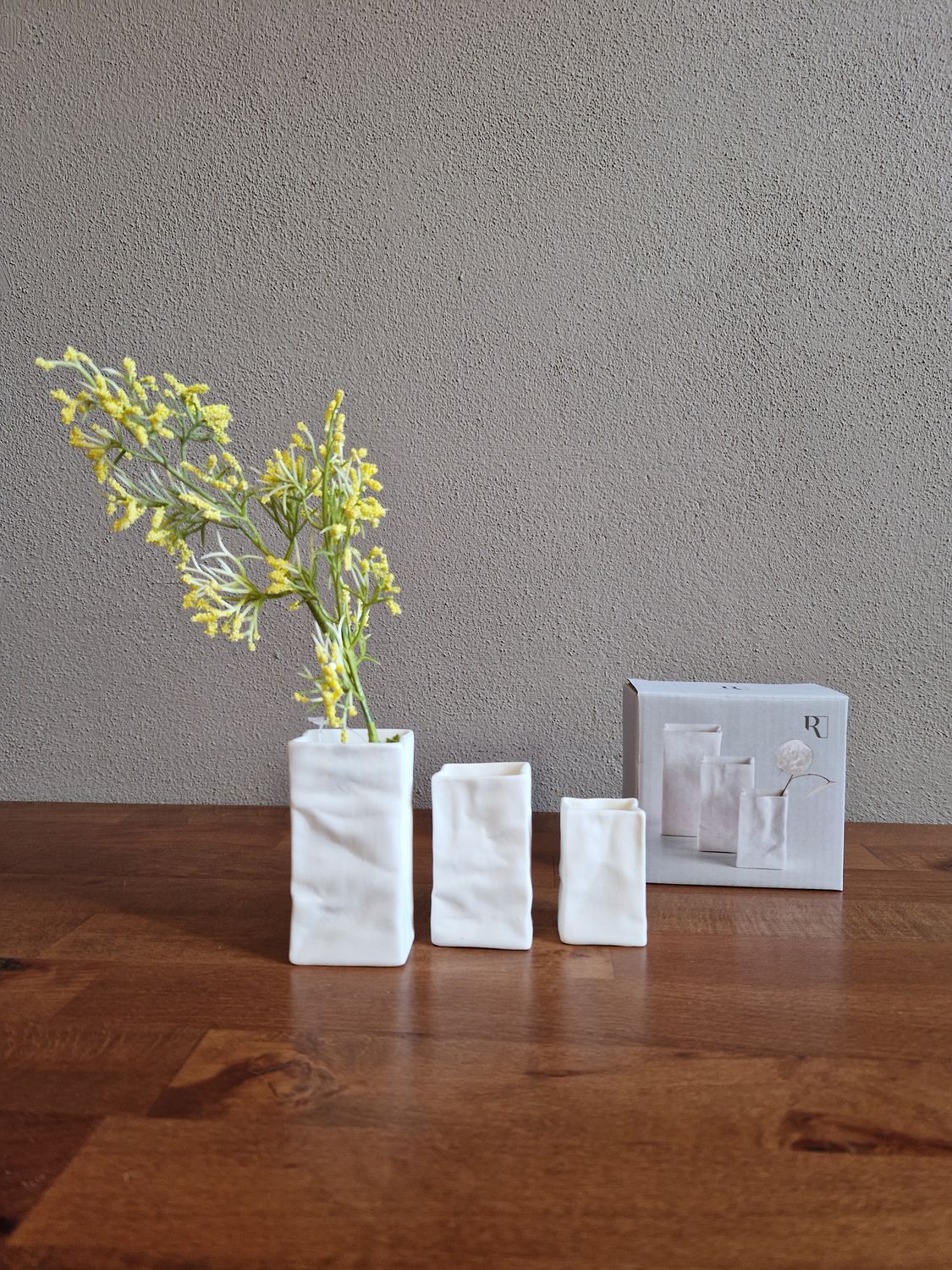 Vase Mini Porcelain Bag Set Of 3