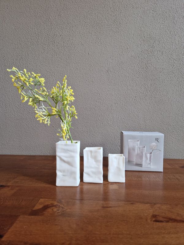 Vase Mini Porcelain Bag Set Of 3
