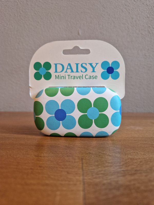 Mini Travel Case - Blue And Green Daisy
