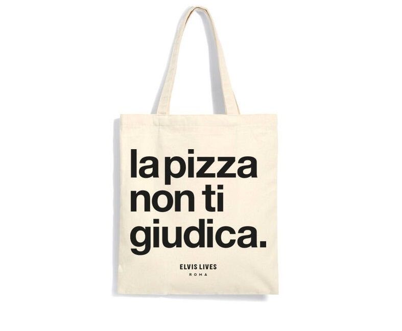 Shopper cotone La pizza non ti giudica