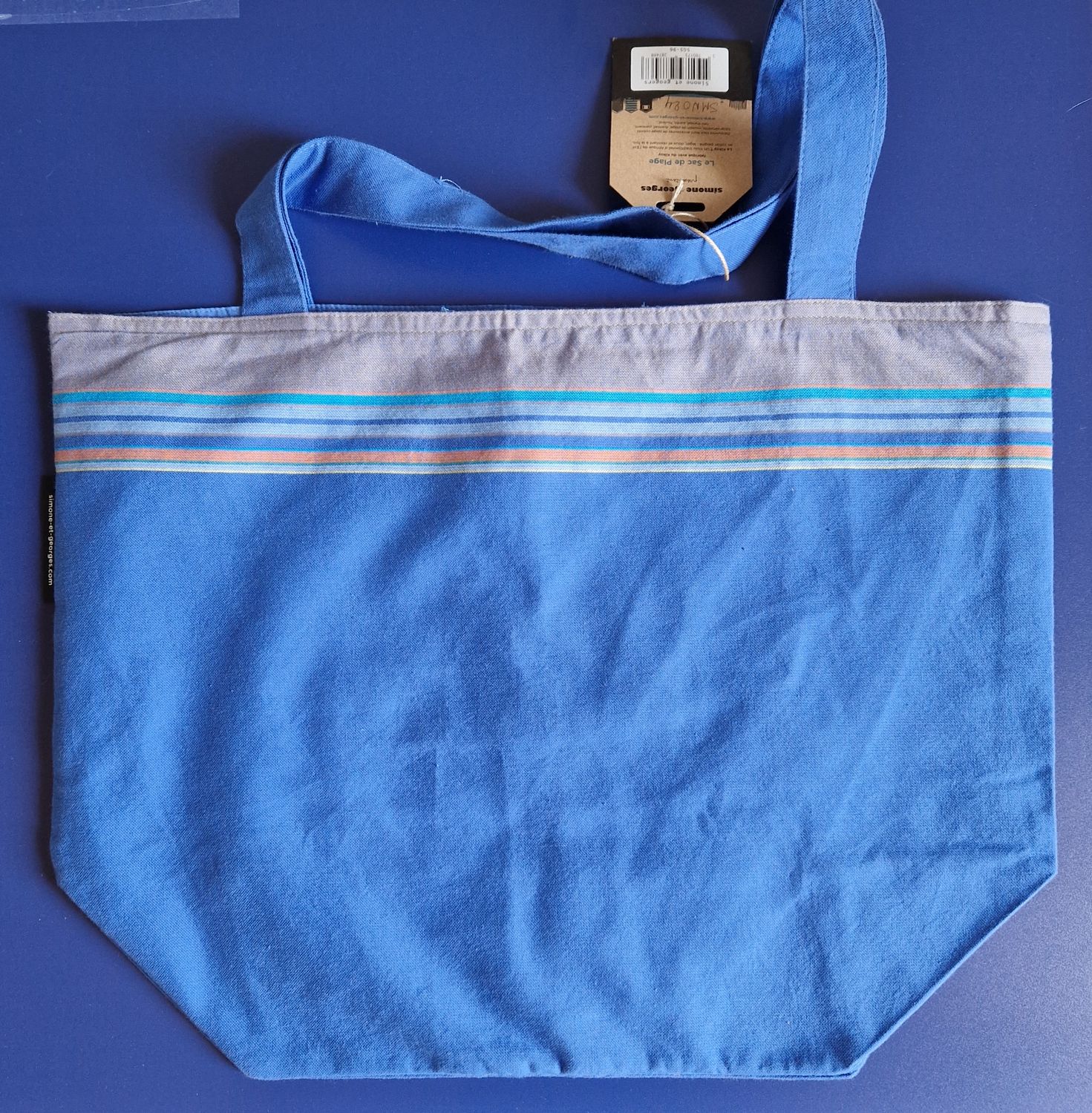 Borsa tela blu Vincent