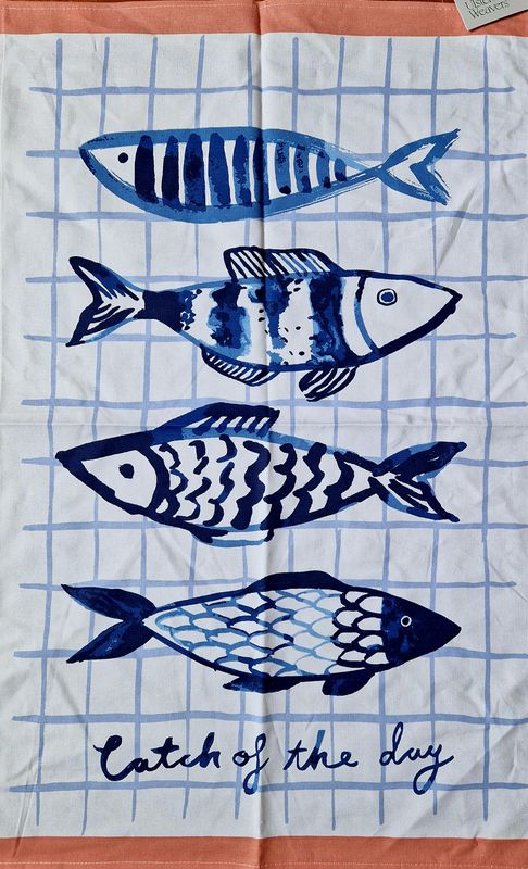 Catch Of The Day Stripe Tea Towel