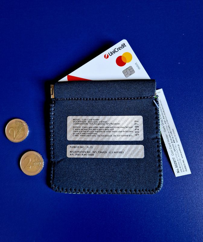 Coin Card Holder Dark Gray X Green