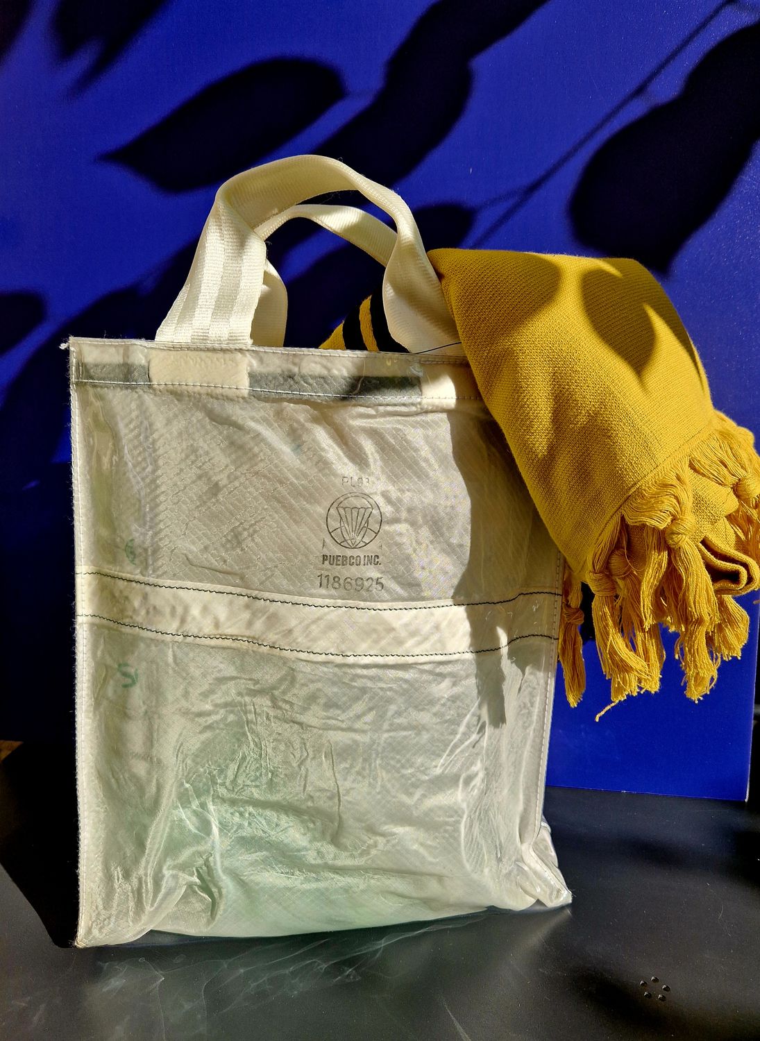 Covered Parachute Document Bag / White