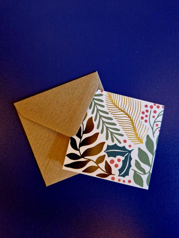 Biglietto Auguri Foglie 7,5X7,6