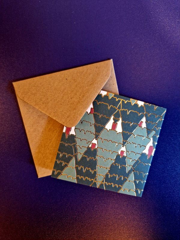 Biglietto Auguri Alberi 7,5X7,5