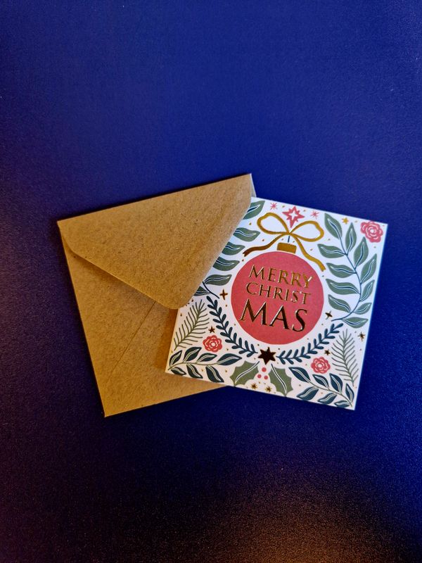 Biglietto Auguri Merry Christmas7,5X7,7