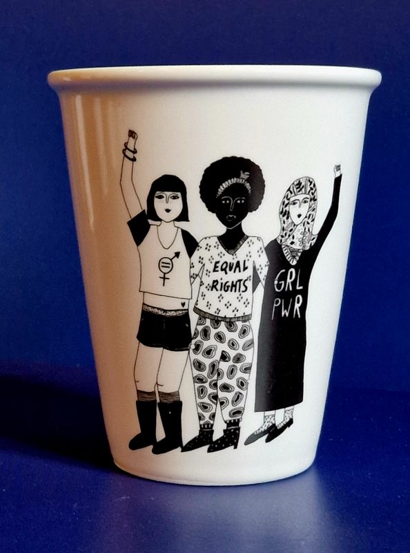 Tazza in porcellana bianca - Female Power