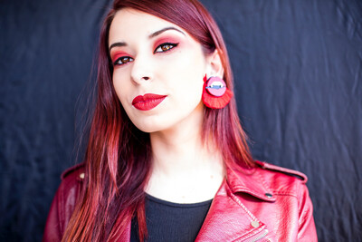 Pendientes Labios rojos vampiresa con flecos vampira