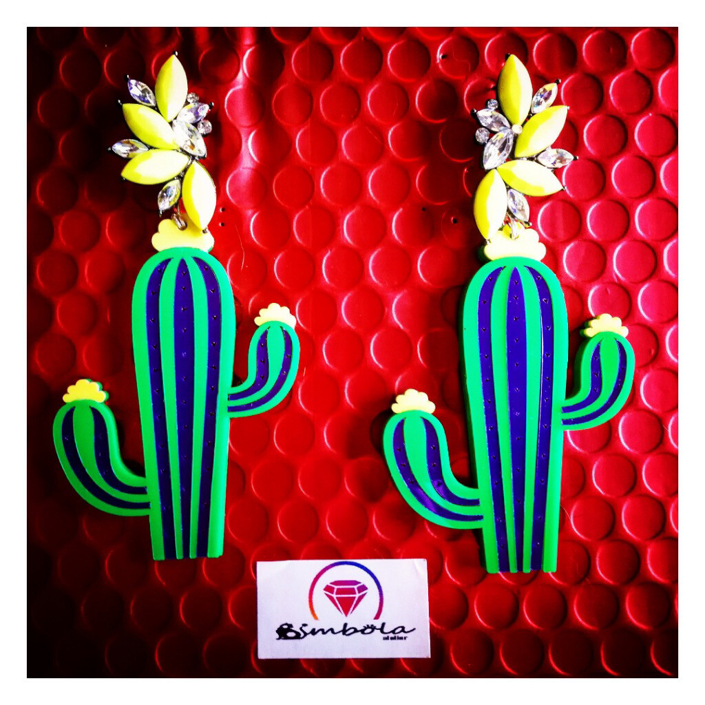 PENDIENTES CACTUS ACRÍLICOS