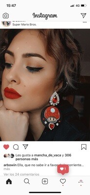 Pendientes Seta Super Mario earrings pendientes vinilo pendientes pendientes frikis Pendientes videojuego