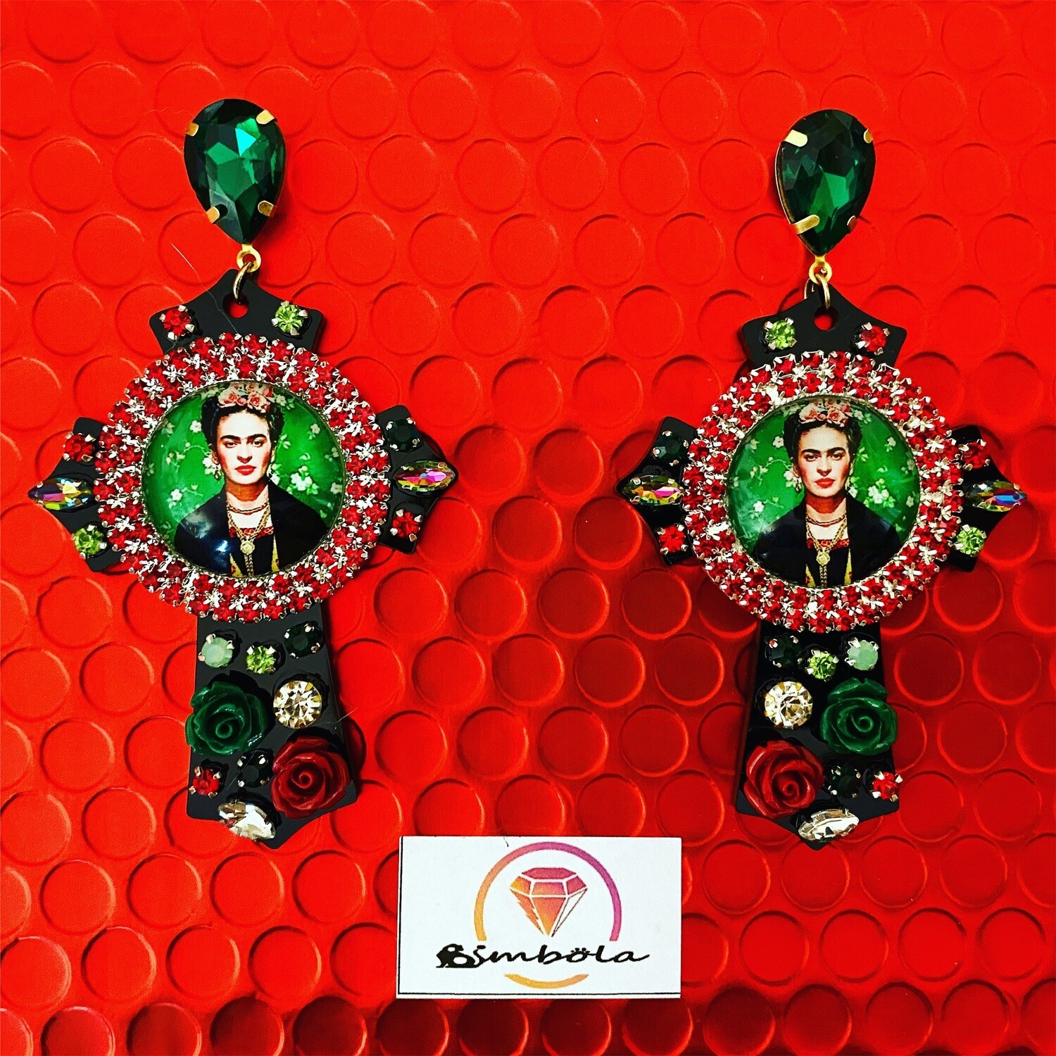 PENDIENTES FRIDA CRUCES CRUZ FLORES CROSS EARRINGS
