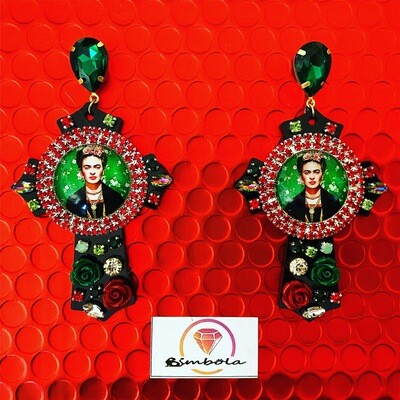 PENDIENTES FRIDA CRUCES CRUZ FLORES CROSS EARRINGS