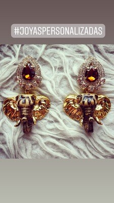 PENDIENTES ELEFANTES GOLD LUXURY ELEPHANT EARRINGS