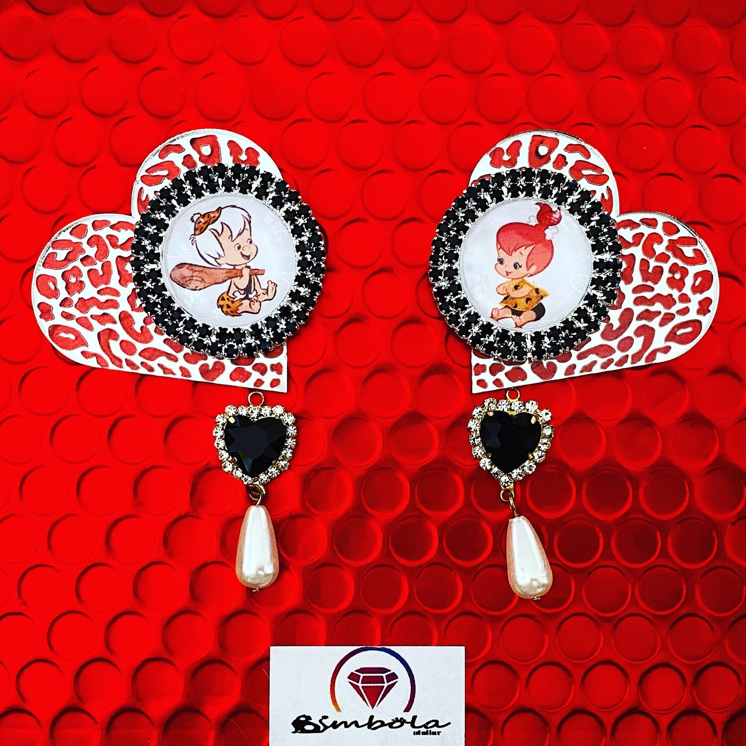 Pendientes Pebbles y BamBam pendientes Picapiedra flintstones earrings 