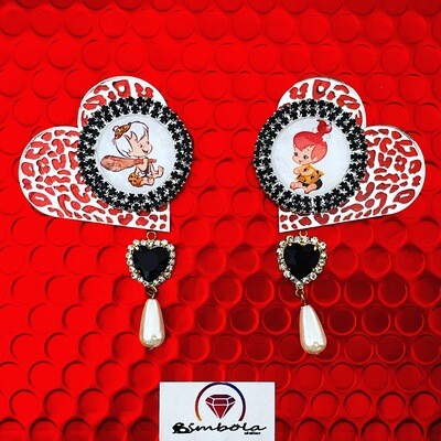 Pendientes Pebbles y BamBam pendientes Picapiedra flintstones earrings 