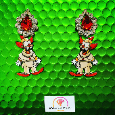 Pendientes Krust Pendientes muñeco doll  earrings Pendientes Halloween Earrings pendientes Simp Pendientes payaso clown earrings cartoon earrings pendientes dibujos animados