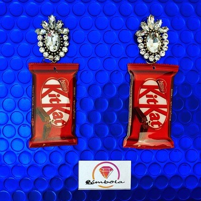 PENDIENTES EXCLUSIVOS KIT KAT CHOCOLATINA CHOCOLATE EARRINGS FUNNY EARRINGS HANDMADE EARRINGS 