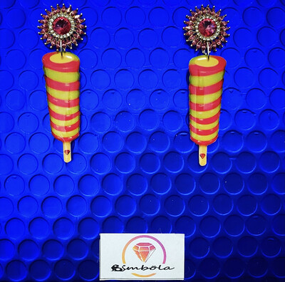 Pendientes Twister ice cream earrings pendientes helados handmade earrings glitter earrings 