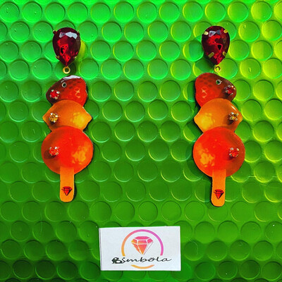 Pendientes Frutas ice cream earrings pendientes helados handmade earrings glitter earrings fruit earrings strawberry earrings 