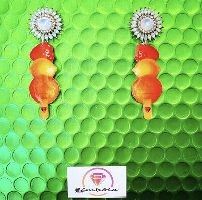 Pendientes Frutas ice cream earrings pendientes helados handmade earrings glitter earrings fruit earrings strawberry earrings 