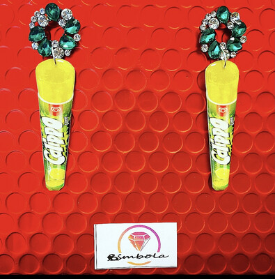 Pendientes lima ice cream earrings pendientes helados handmade earrings glitter earrings lime earrings 