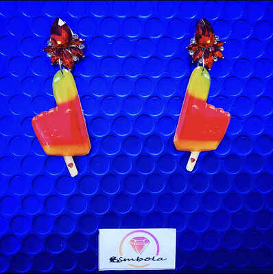 Pendientes dedo ice cream earrings pendientes helados handmade earrings glitter earrings rainbow earrings 