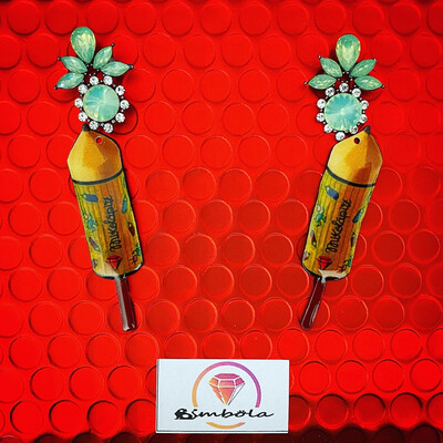 Pendientes lápiz ice cream earrings pendientes helados handmade earrings glitter earrings rainbow earrings funny earrings personalized earrings pencil earrings