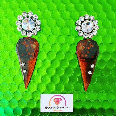 Pendientes chocolate ice cream earrings pendientes helado funny earrings helado cono 