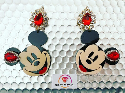 Pendientes ratón Mouse earrings freak earrings glitter earrings handmade earrings acrilic earrings 