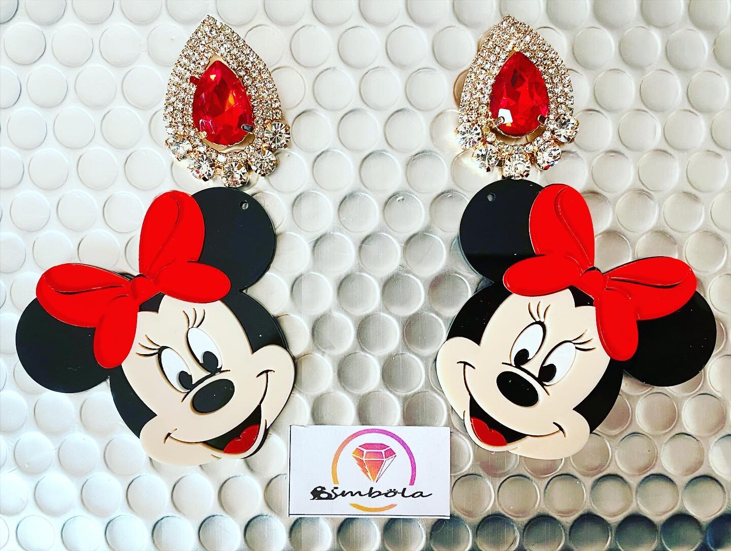 Pendientes Mini Mouse earrings freak earrings glitter earrings handmade earrings acrilic earrings 