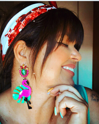 Pendientes Flamencos pendientes de verano / Flamingo earrings funny earrings summer earrings 