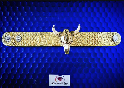 Brazalete buey buffalo bracelet pulsera ajustable brazalete regulable Gold ox bracelet cabeza búfalo dorada pulsera bufalo