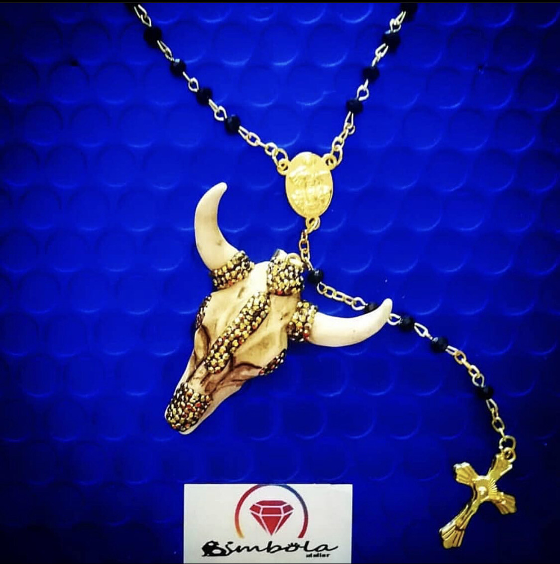 Rosario Búfalo 📿 rosario dorado buey golden ox rosary collar buffalo necklace collar largo collar bufalo 