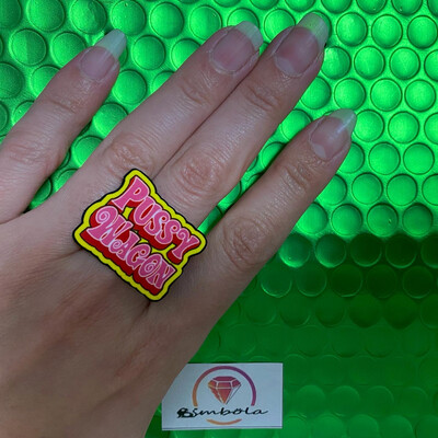 ANILLO WAGON RING ADJUSTABLE RING CARTOON RING FUNNY RING PUSSY RING BILL