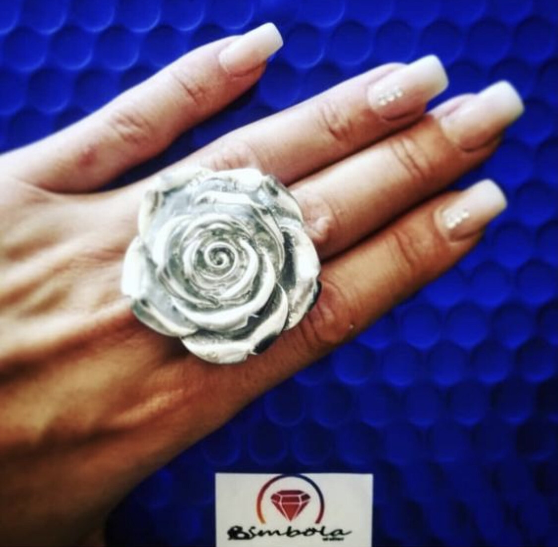 ANILLO FLOR RESINA ANILLO GRANDE BIG FLOWER RING CARTOON RING ADJUSTABLE RING ROSA