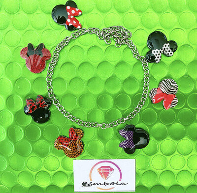 Bimbolina pulsera de acero pulsera bracelet glitter pulsera brilli brilli pulsera Friki bracelet mouse