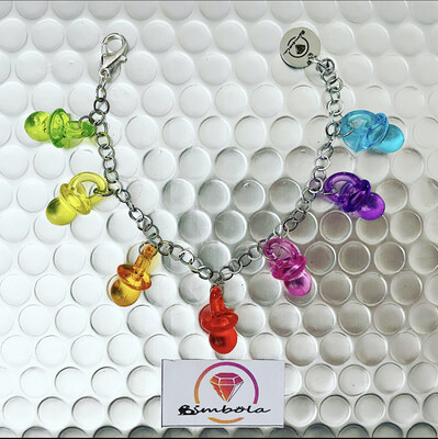 Bimbolina pulsera chupetes pulsera chupones pacifier bracelet glitter pulsera acero charms 