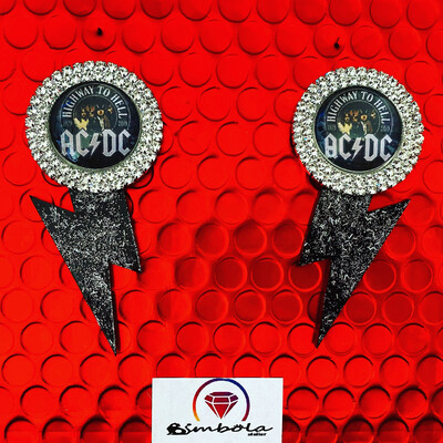 PENDIENTES ACDC EARRINGS PENDIENTES RAYOS PENDIENTES LARGOS PENDIENTES LIGEROS FUNNY EARRINGS ROCK EARRINGS